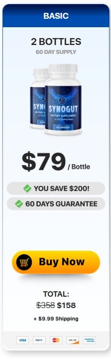 Buy 1 bottle of SynoGut for digestive support and gut health